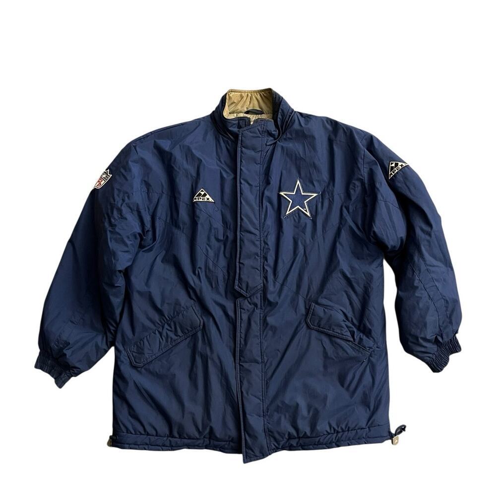 Vtg 1990s Mens Sz XL Pro Line APEX ONE Dallas Cowboys Logo Jacket Blue